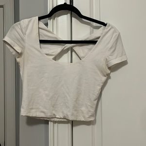 SUPERDOWN white tee with cut outs in back S